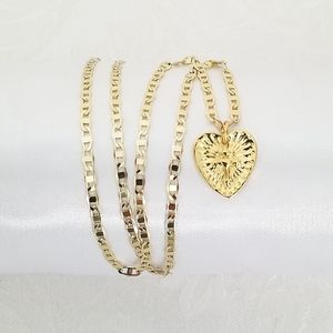 Heart Choker/Necklace. 14K Gold Plated. New